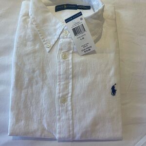 Polo Ralph Lauren White Women’s Linen Shirt, size L, NWT